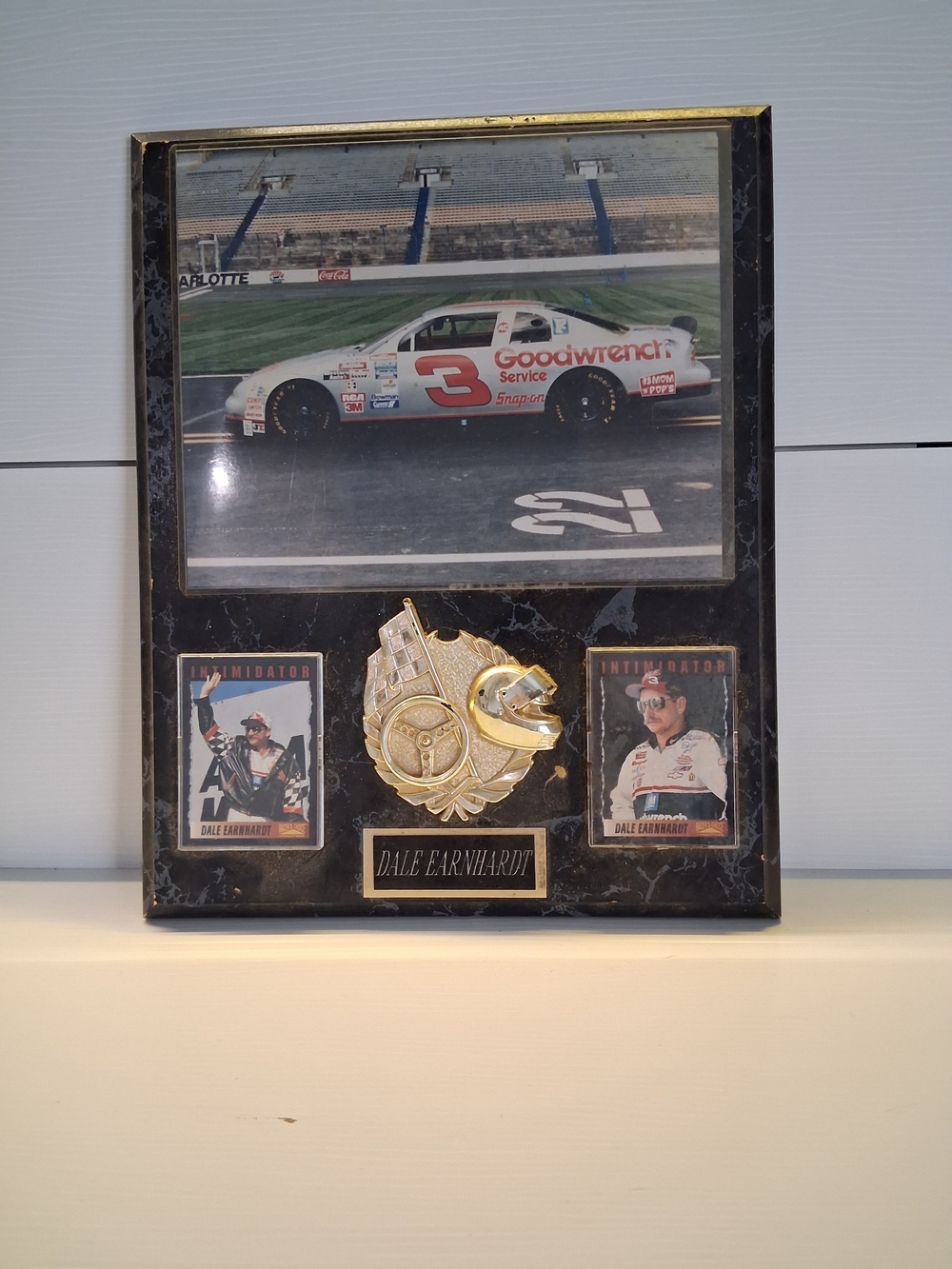 Dale Earnhardt Collectible Racing Plaque - Black and Gold